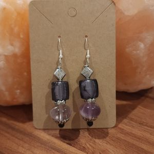 Hand-made purple earrings